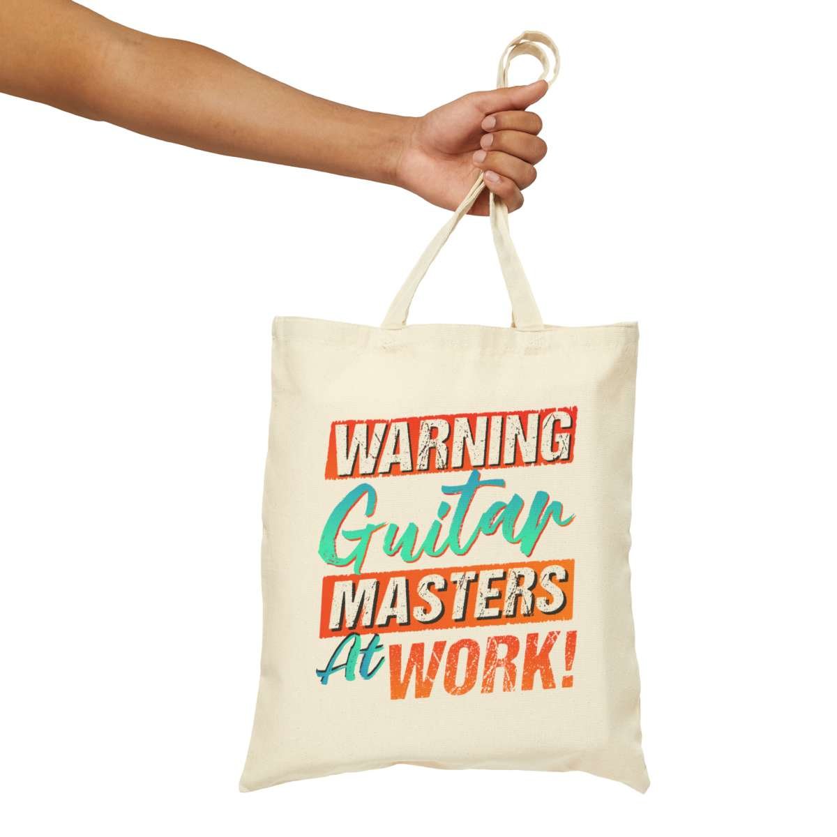 Guitar Masters at Work! | Cotton Canvas Tote Bag - Image 5