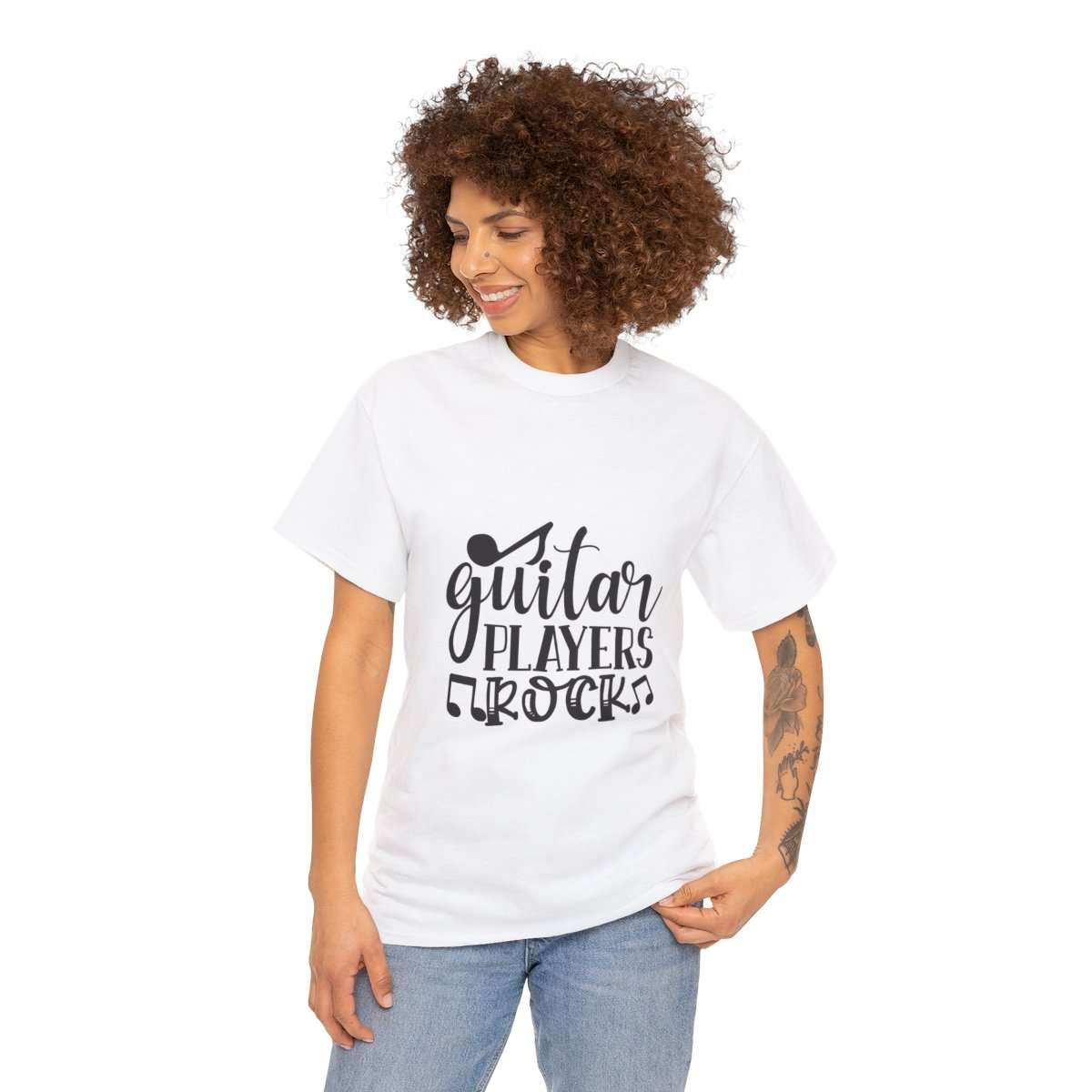 Guitar Players Rock | White Unisex Heavy Cotton Tee - Image 3