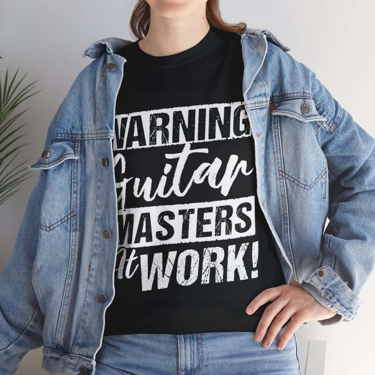 Guitar Masters at Work! | Black Unisex Heavy Cotton Tee - Image 9