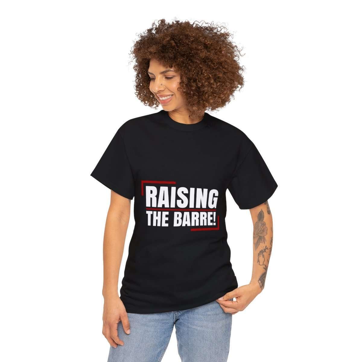 Raising The Barre! | Black Unisex Heavy Cotton Tee - Image 3