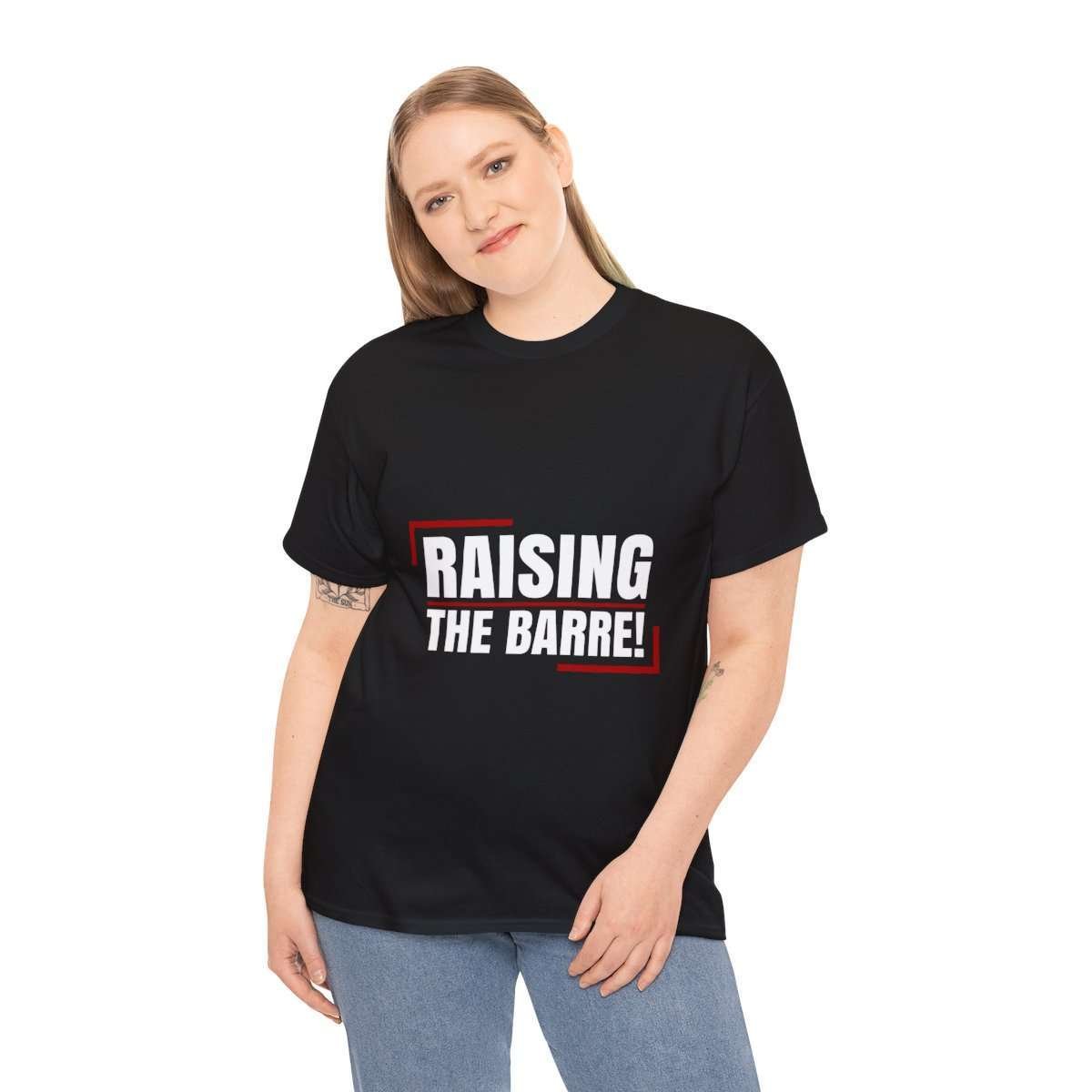 Raising The Barre! | Black Unisex Heavy Cotton Tee - Image 4
