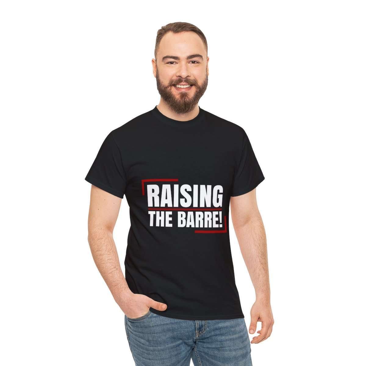 Raising The Barre! | Black Unisex Heavy Cotton Tee - Image 5