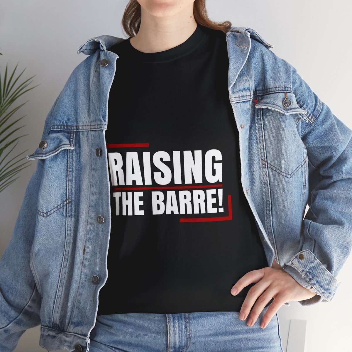 Raising The Barre! | Black Unisex Heavy Cotton Tee - Image 9