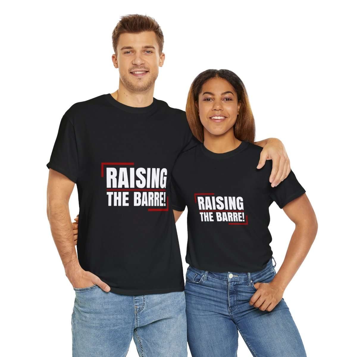 Raising The Barre! | Black Unisex Heavy Cotton Tee - Image 10