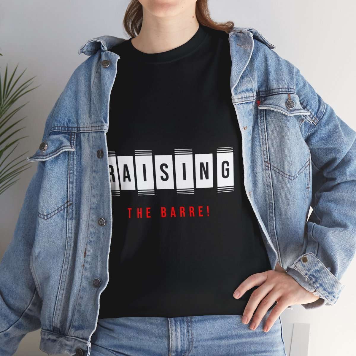 Raising The Barre! | Black Unisex Heavy Cotton Tee - Image 9